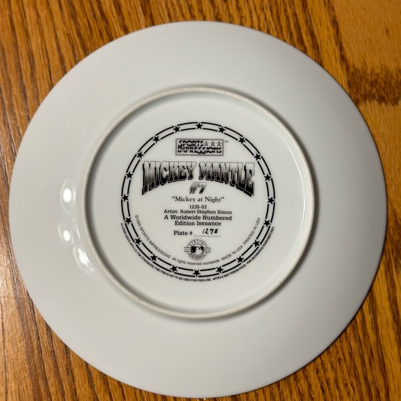 Mickey Mantle collectors plate - Picture 2 of 2